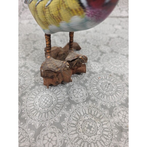 Colorful Wooden Duck Bird Figurine Sculpture Wood Duck Decoy Rustic Decor - Picture 3 of 8